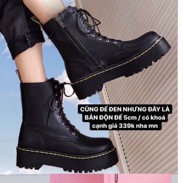 sẵn.BOOT DA ĐẾ đen/ giày da cao cổ | boot martins 😃 bốt da | bốt đùi (độn 5cm)