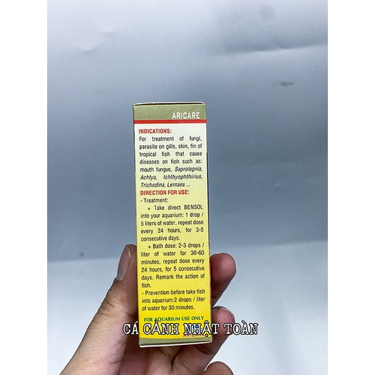BENSOL TRỊ NẤM KÝ SINH TRÙNG CHO CÁ CẢNH 30ML ARICARE