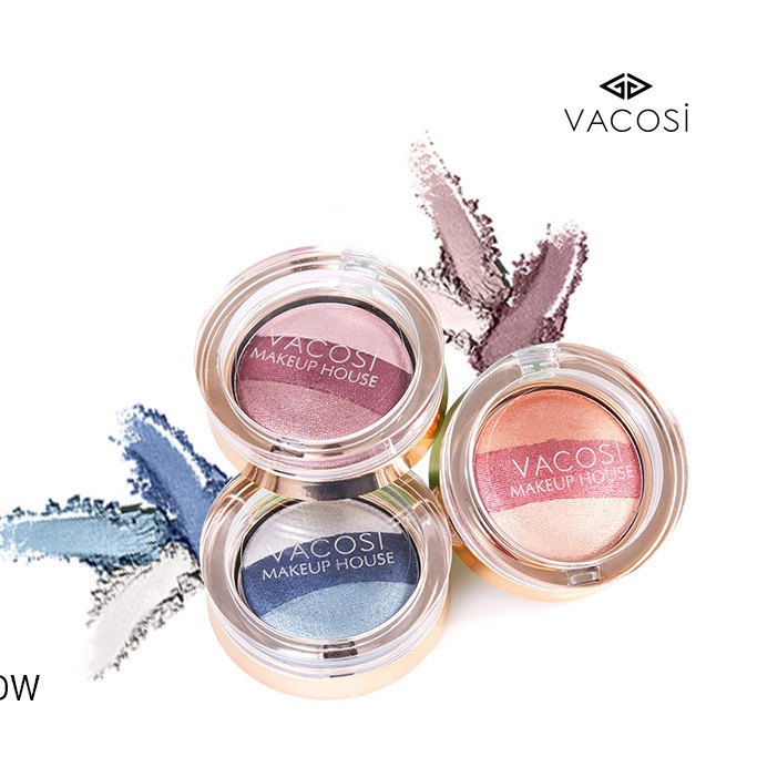 Phấn mắt 3 màu VACOSI TRIO EYESHADOW (hộp tròn)