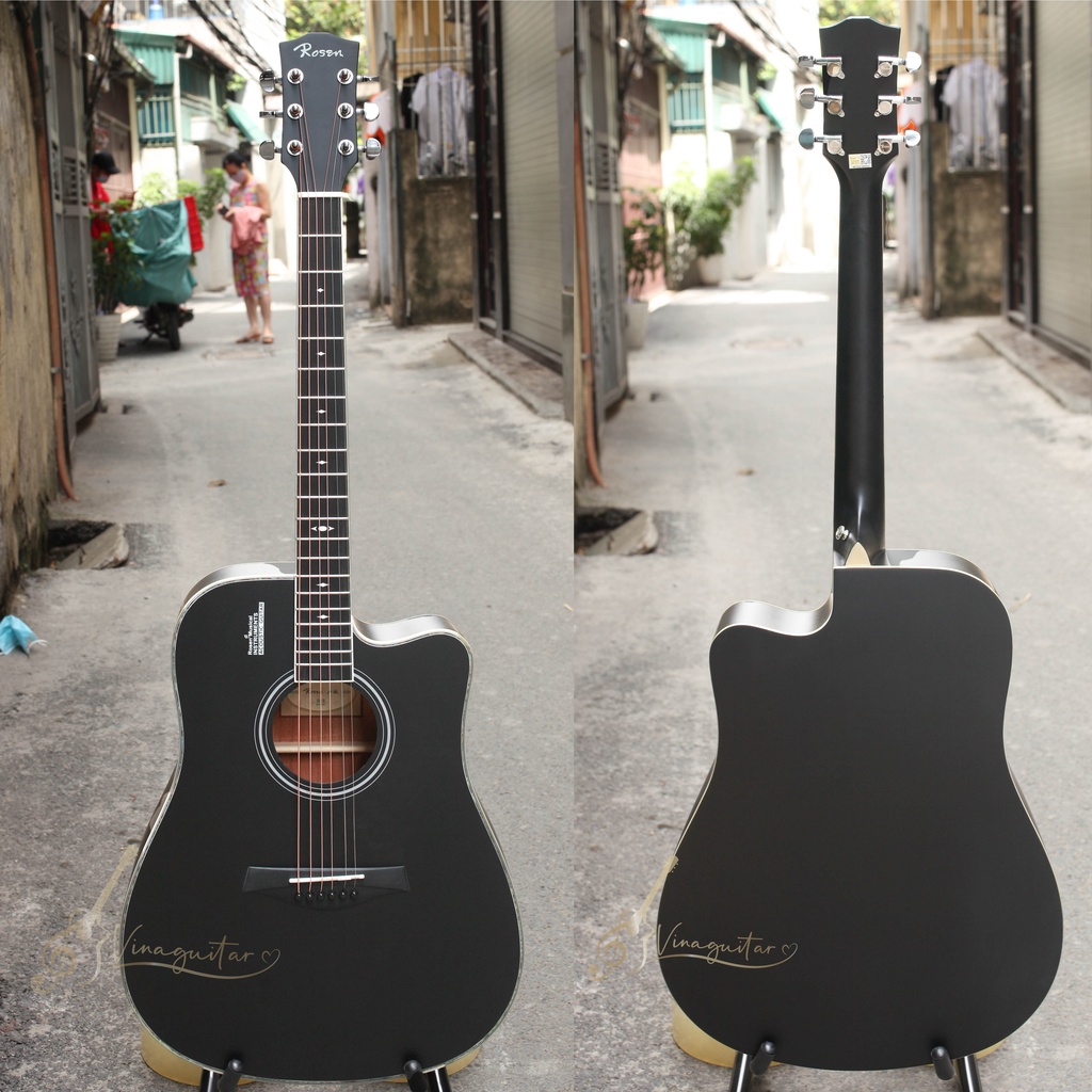 [Ship hỏa tốc Hà Nội 2h, Tặng bao da+ 12 phụ kiện ] Đàn Guitar Acoustic Rosen Chính Hãng Đầy Đủ Các Mã