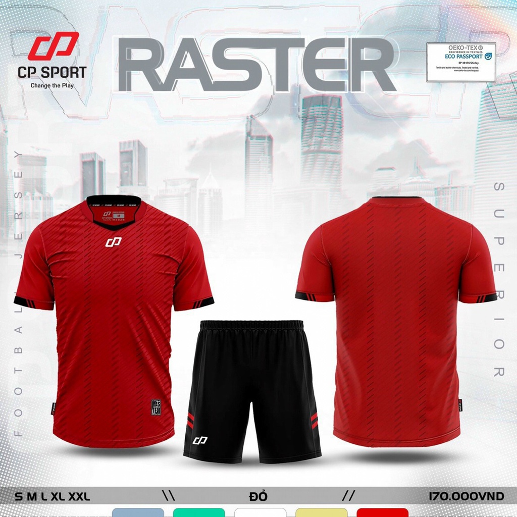 Áo đá bóng,đồ đá banh không logo thun mè cao cấp CP RASTER chuẩn thi đấu thấm hút mồ hôi cực đẹp – KION SPORTS