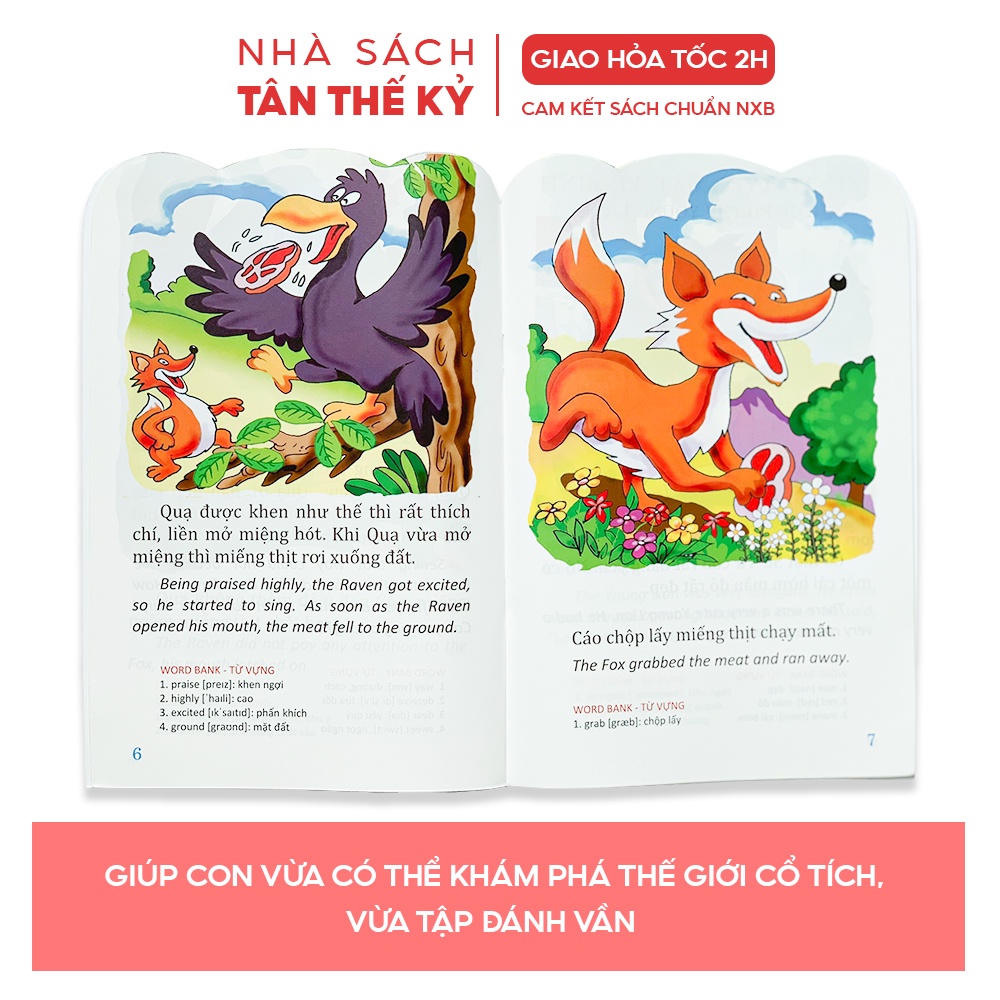 Sách - Mẹ kể bé nghe trước giờ đi ngủ song ngữ Việt Anh dành cho trẻ từ 3-12 tuổi (Bộ 8 cuốn)