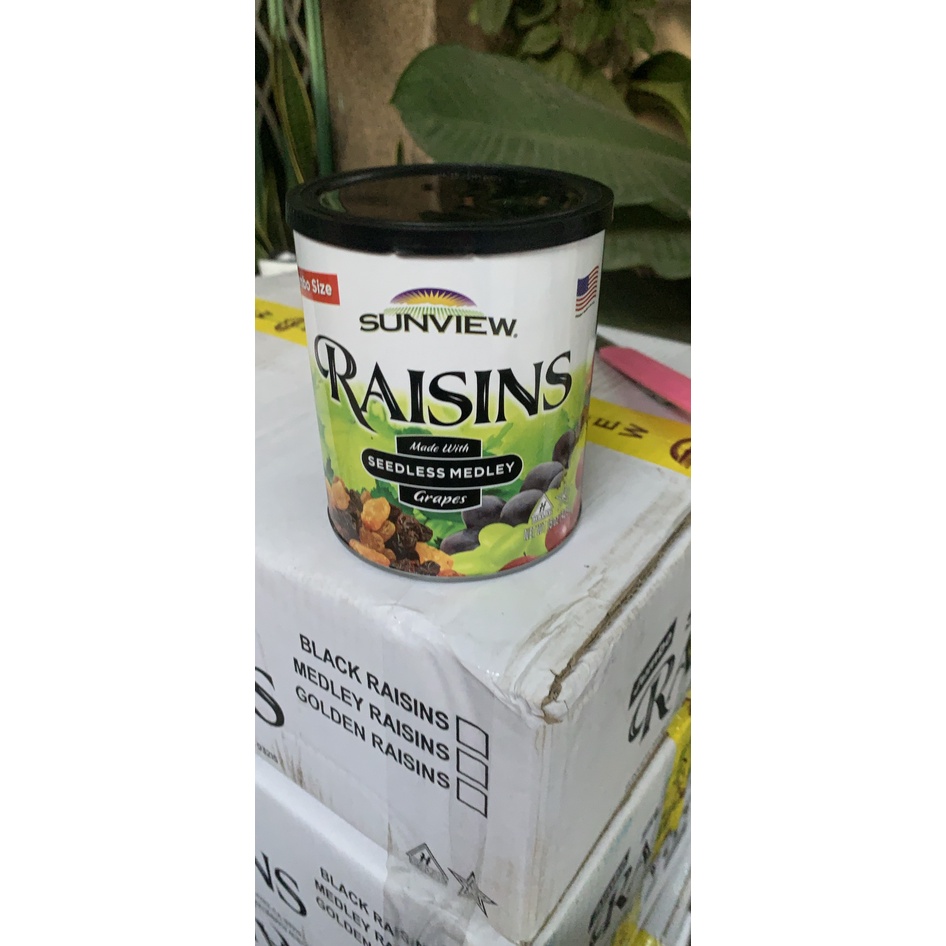Nho Khô Mỹ SUNVIEW RAISINS hũ 425g loại hỗn hợp