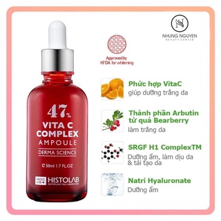 [HISTOLAB]TINH CHẤT DƯỠNG TRẮNG DA - VITA C COMPLEX AMPOULE 47%