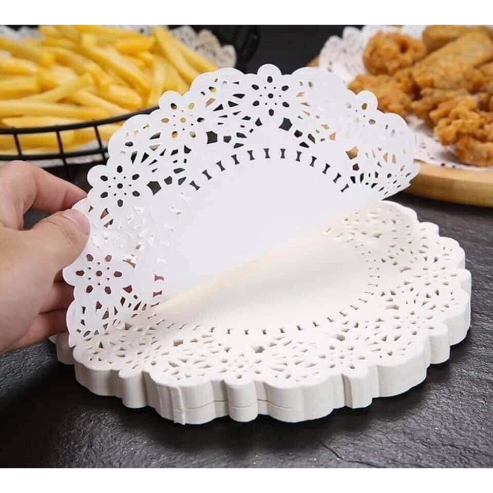 Giấy nến thấm dầu hoa văn dùng cho nồi chiên không dầu,nướng bánh, trang trí...