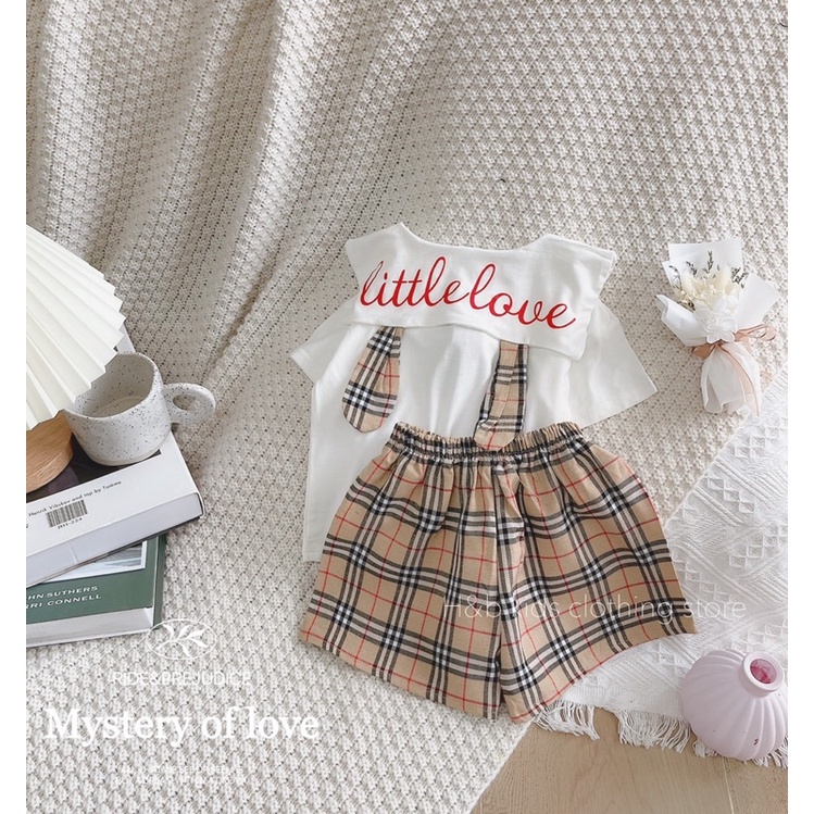 [SET BÉ GÁI] Bộ học sinh tai thỏ 2 màu cho bé gái
