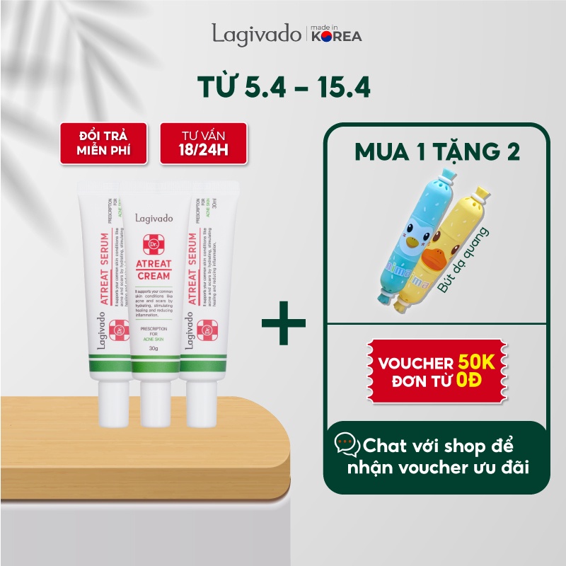 Bộ chăm sóc da HQ Lagivado Phục Hồi Da Mụn gồm Cream 30g và serum 60ml