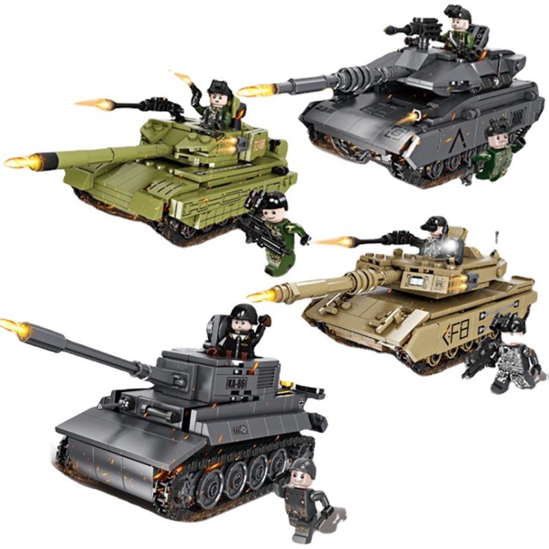 Bộ xếp hình xe tăng đồ chơi lắp ráp ghép tank thông minh cho bé trẻ em Gôn đồ chơi