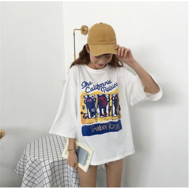 T-shirt Korean Fashion Casual Print High Quality Summer chic loose | WebRaoVat - webraovat.net.vn