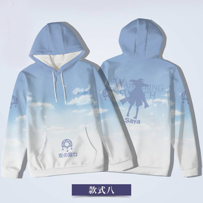 Áo Hoodie Tay Dài Cổ Tròn Hóa Trang Phù Thủy Wandering: The Journey of Elaina Ilyina Uniex Causal Hoody