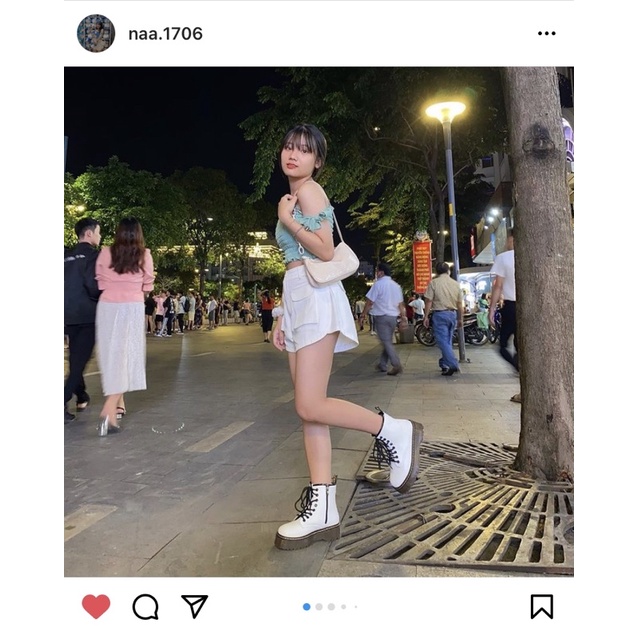 Giày boots trắng - boots đế cao - MUFFIN BOOTS