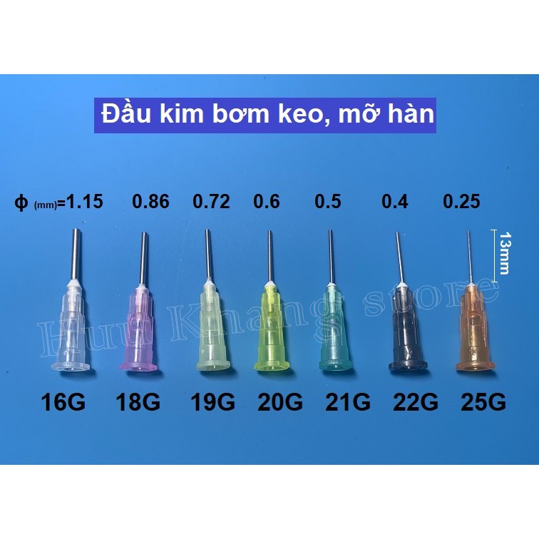 Đầu kim  bơm keo, mỡ hàn (10 cái)