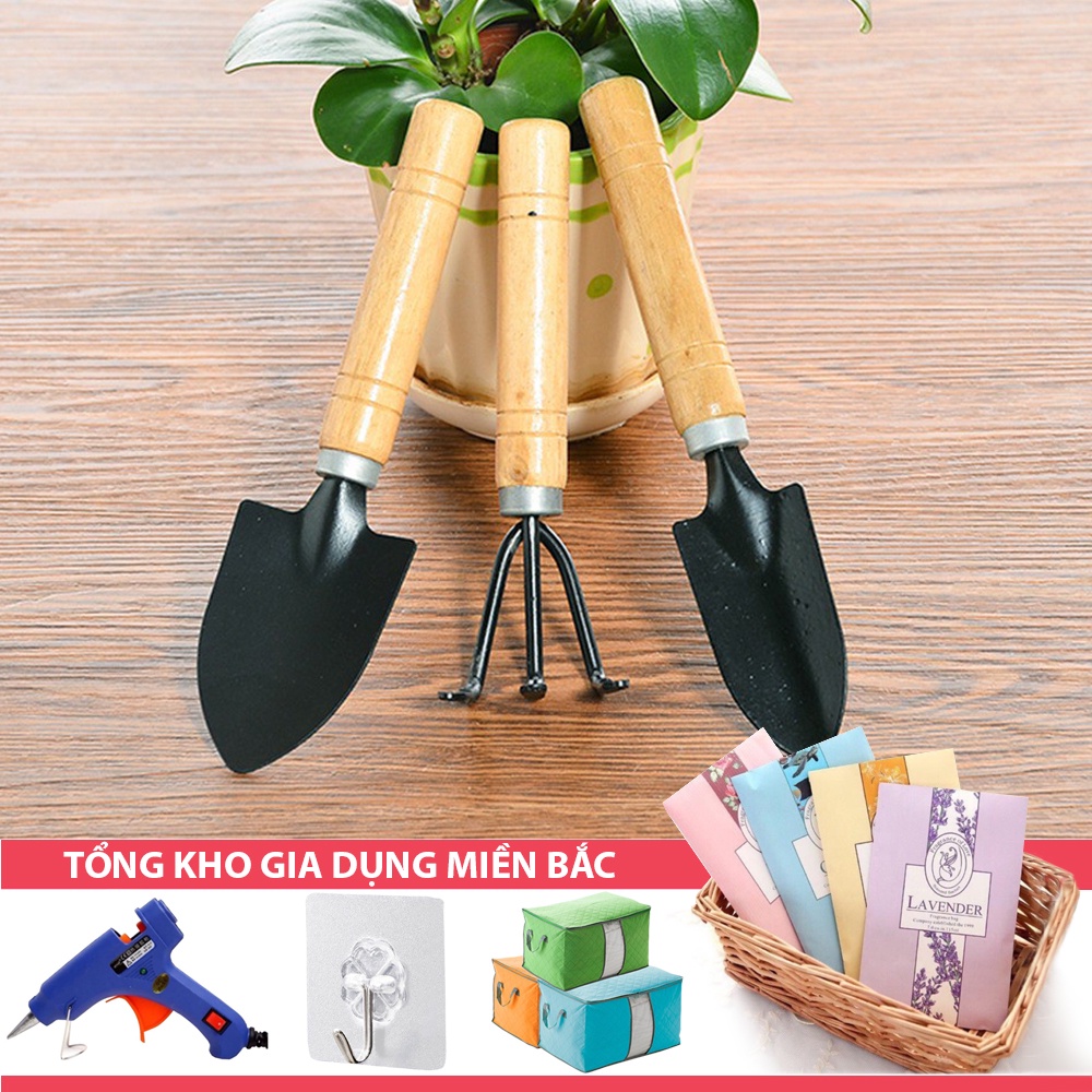 [Tổng Kho Sỉ] Bộ Cuốc Xẻng Mini Trồng Cây Cảnh SIZE LỚN - Dụng Cụ 3 Món Chăm Sóc Cây Bonsai, Làm Vườn, Chăm Xương Rồng