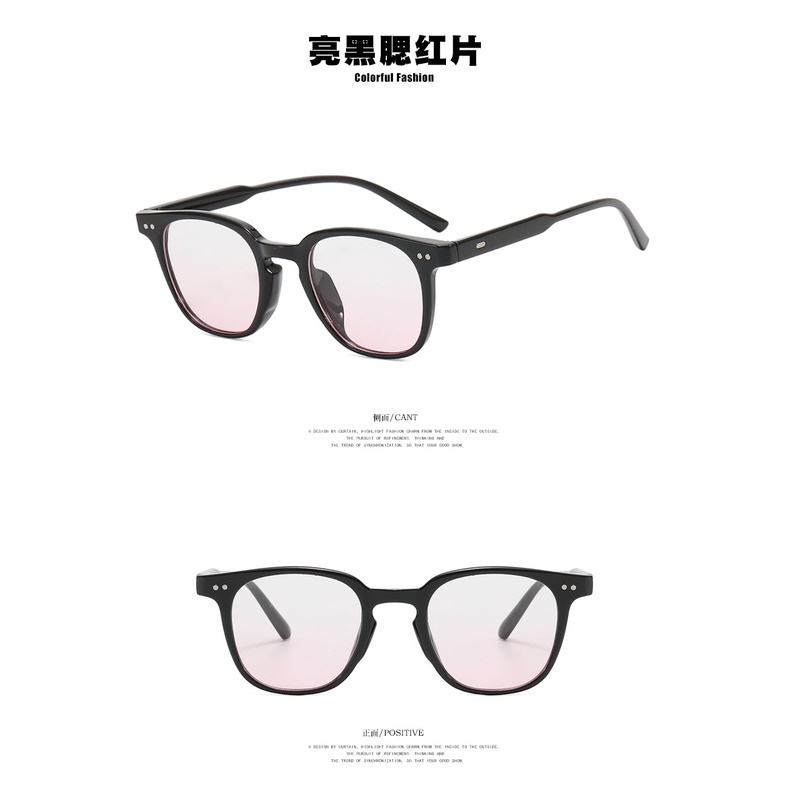 (KIQI-FASHION) COD Kính Mát Gọng Tròn Màu Gradient Chống Tia UV Thời Trang Hàn Quốc Cho Nam Nữ