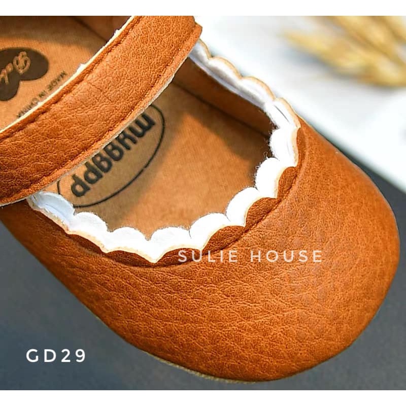Giày tập đi da viền ren - GD29