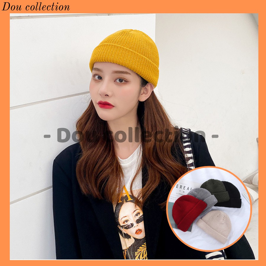 [Nowship2h] Mũ Len Dệt Kim Thiết Kế Đơn Giản Thời Trang Đường Phố Harajuku Cổ Điển Cho Nam Nữ - Mã NL000