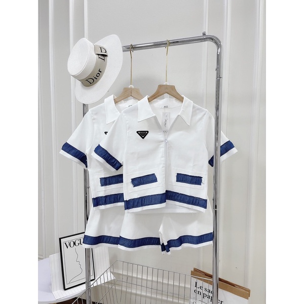 Set bộ nữ sang chảnh áo croptop phối quần viền chất cực đẹp