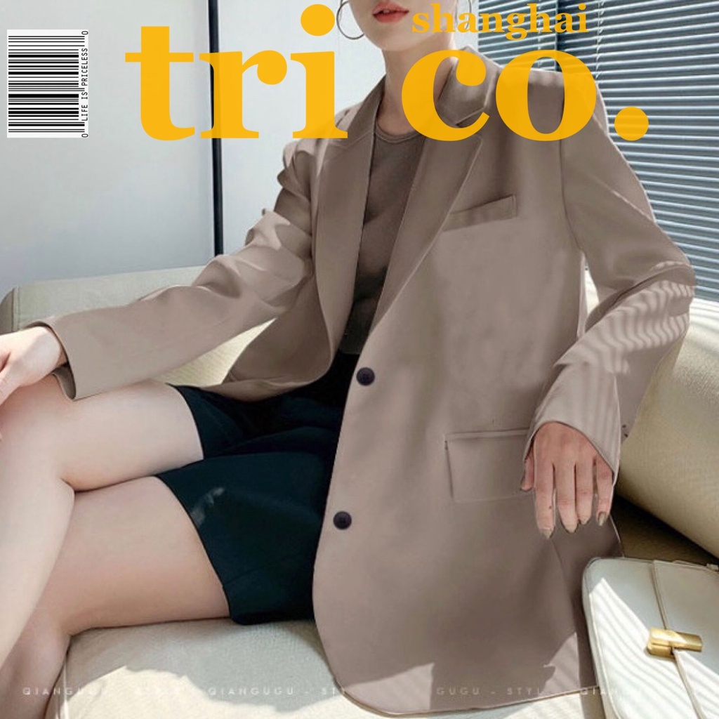 Áo khoác blazer dáng rộng thời trang mùa thu phong cách Hàn Quốc cho nữ