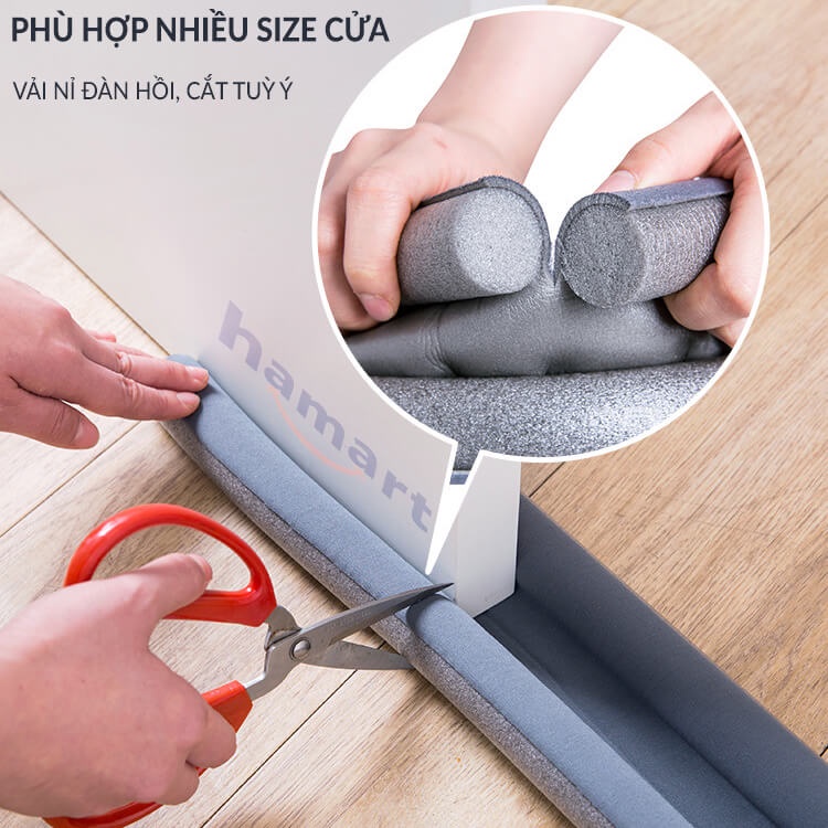 Thanh Xốp Chặn Khe Cửa Hamart 95CM Nẹp Chắn Khe Cửa Xốp EVA Chống Côn Trùng Điều Hoà Mát Lạnh