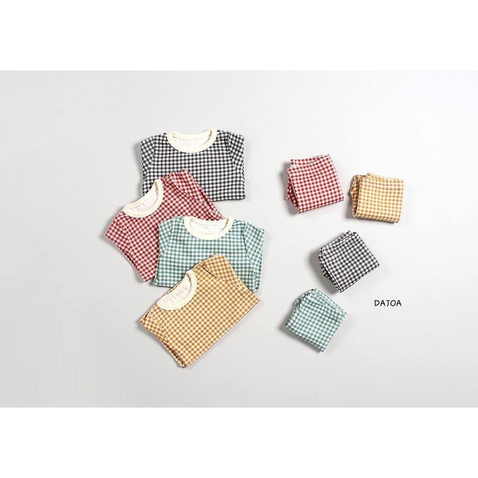 BỘ DÀI TAY TRẺ EM HÃNG DAJOA HÀN QUỐC MẪU SỌC CARO RẤT XINH