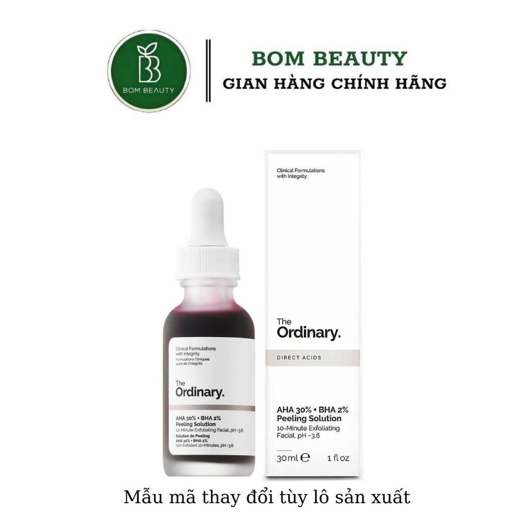 Tinh chất Tẩy da chết hóa học (Peel) The Ordinary AHA 30% + BHA 2% Peeling Solution 30ml