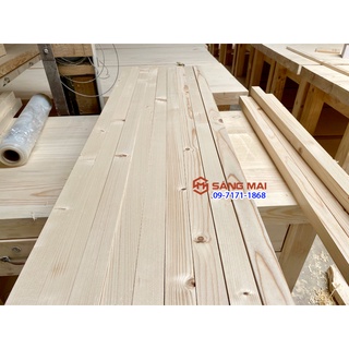 Thanh gỗ thông vuông 5cm x 5cm x dài 1m2 + láng mịn 4 mặt