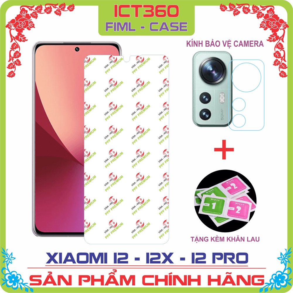 Kính Cường Lực, Dán PPF 4 Lớp, Dán Bảo Vệ Camera Xiaomi 12 , Xiaomi 12X , Xiaomi 12 Pro