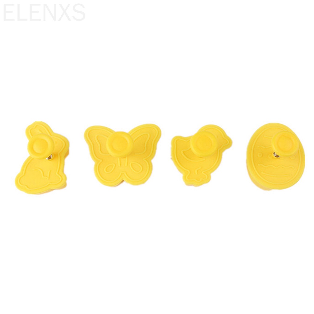 Set 4 khuôn nhấn tạo hình bánh quy hình động vật 3D bằng nhựa