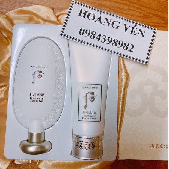 [DATE 2024] Set kỳ da chết Whoo Brightening Peeling Gel 100ml + sữa rửa mặt 100ml