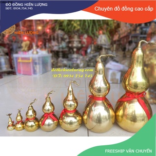 Hồ lô trơn bằng đồng phong thủy kích thước 8,10,13,15,18cm