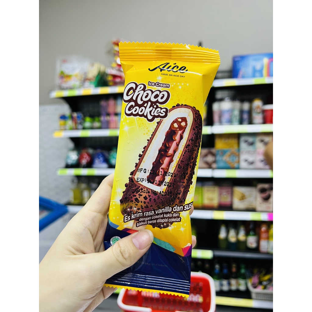 (Hỏa tốc) Kem Aice Dâu giòn - Cafe giòn - Khoai môn giòn - Socola giòn - Miki socola giòn - Bánh quy socola giòn