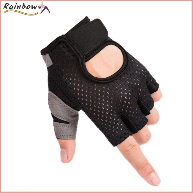 1 Đôi Găng Tay Dệt Kim Nửa Ngón Chống Sốc Chống Trượt Thoáng Khí Dùng Khi Lái Xe Mô Tô