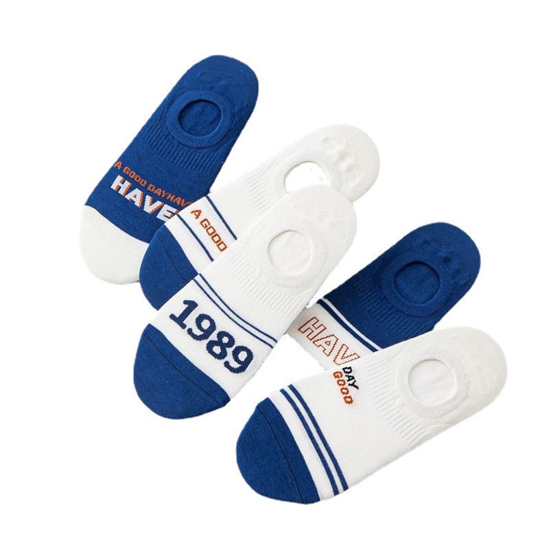 Hàng Có Sẵn Vớ Thể Thao cotton Miệng Nông Chống Trượt Màu Trắng Thời Trang Mùa Hè Cho Nam