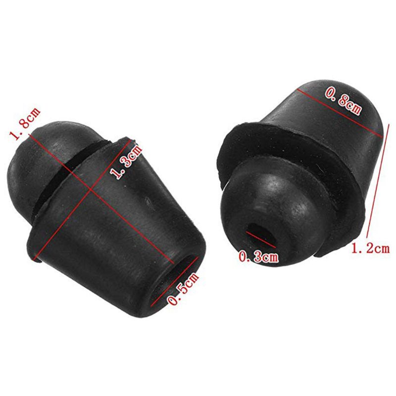 Set 2 chốt cao su màu đen 18mm X 13mm, nút đệm giảm chấn chống sốc cho cửa trước sau xe hơi, ô tô