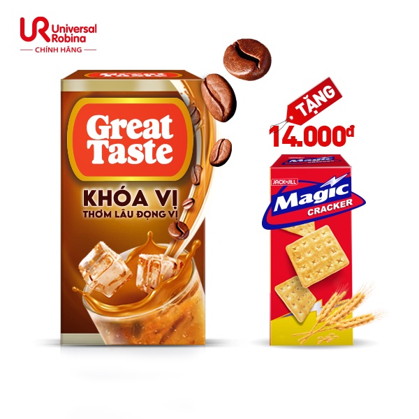 Cà phê Great Taste Khóa Vị - Đậm đà hài hòa - Hộp 20 gói