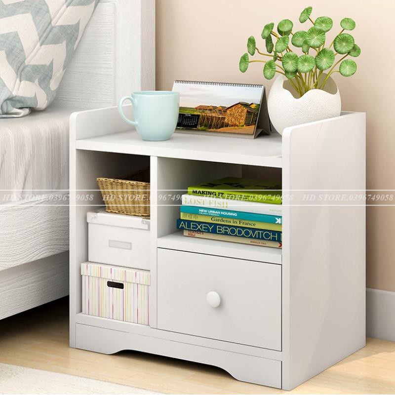 Tủ tắp đầu giường đựng đồ dùng, tủ gỗ 3 ngăn lắp ráp dễ sử dụng, màu sác sang trọng đẹp mắt