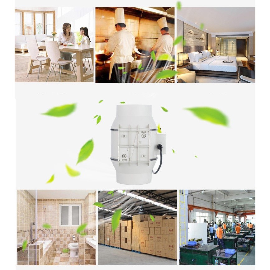 Quạt thông gió hút mùi đường ống 100mm - dùng cho nhà bếp công sở nhà vệ sinh không ồn