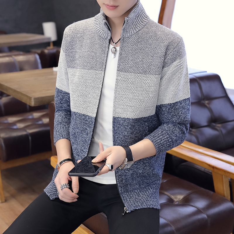 Fashionable Autumn Winter Zipper Cardigan Coat  For Men 874 | BigBuy360 - bigbuy360.vn