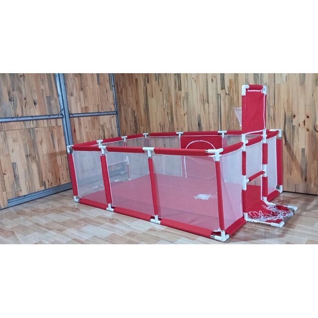 Quây bóng cho bé, Quây cũi kiêm lều bóng, Quây inox chữ nhật, kích thước 1m2x2m3