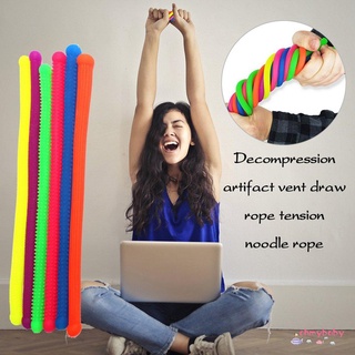 6 Pcs Decompression Artifact Release Pull Rope Noodle Rope Random Color
