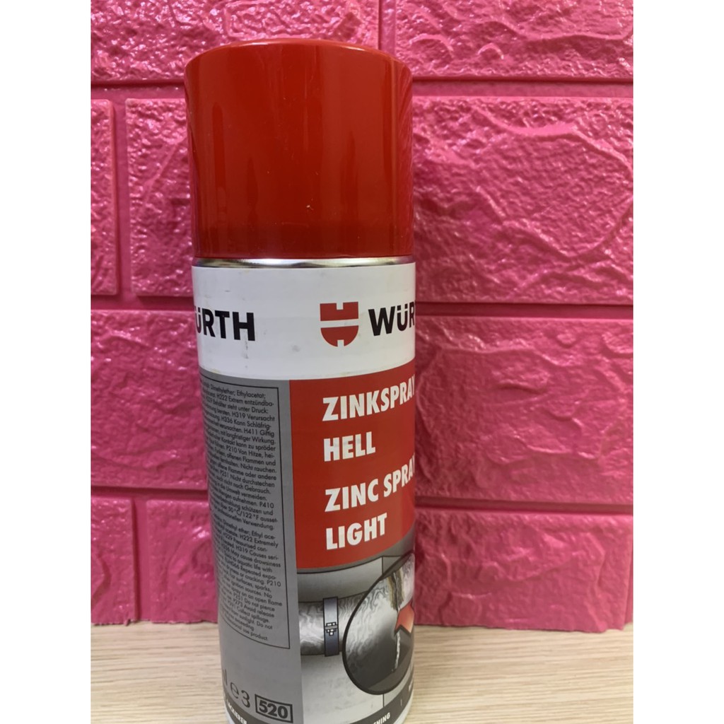 Chai Xịt Sơn Mạ Kẽm Bảo Vệ Chống Rỉ Sét Chịu Nhiệt Cao Wurth Zinc Spray 400ml