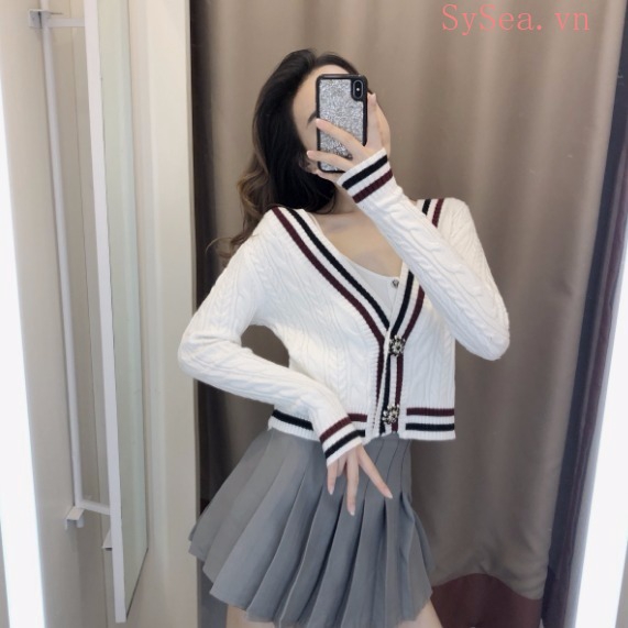 Áo Khoác Len Cardigan Thời Trang Hàn Quốc Cho Nữ
