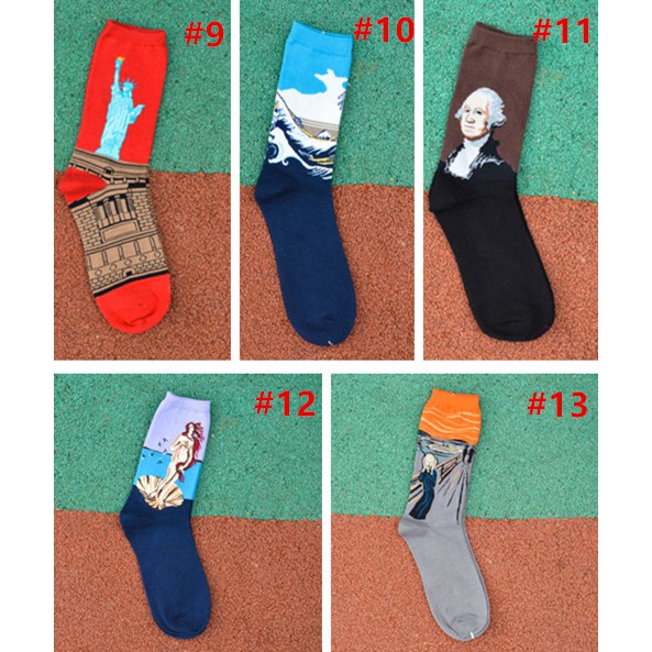 Tất vớ in hình tranh vẽ 3D sáng tạo thời trang retro cho nam và nữ
