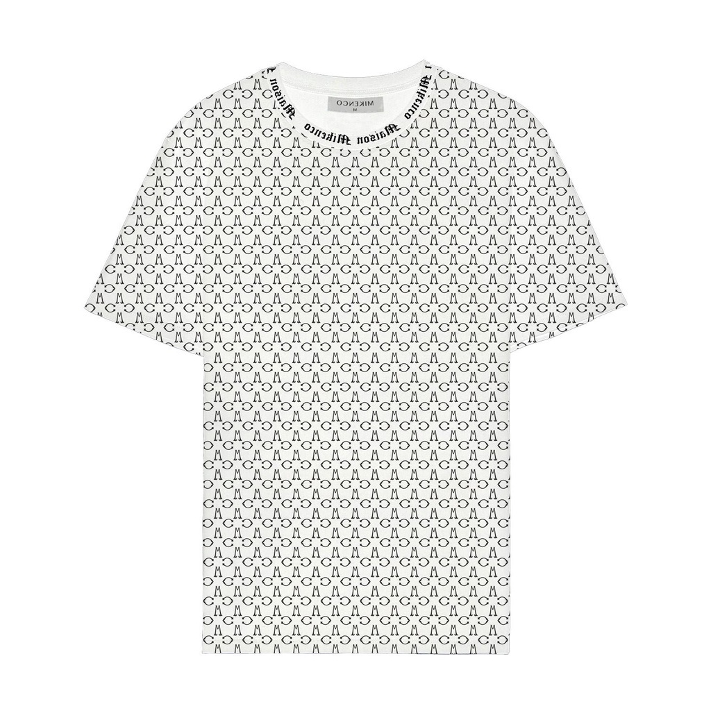 Áo thun tay lỡ Mikenco Monogar họa tiết in kín form rộng đẹp HARIQUEEN - Áo phông nam nữ unisex kiểu hàn quốc vải cotton