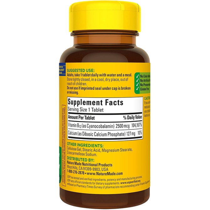 [DATE 03/2023 &amp; 04/2023] NATURE MADE EXTRA STRENGTH VITAMIN B12 2500 MCG 60 VIÊN