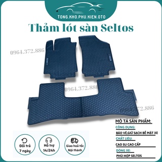 Thảm Lót Sàn Cao Su xe Kia Seltos 2020 2021 2022 2023 zin theo xe- Hàng không mùi, không thấm nước- Mẫu NISSIN