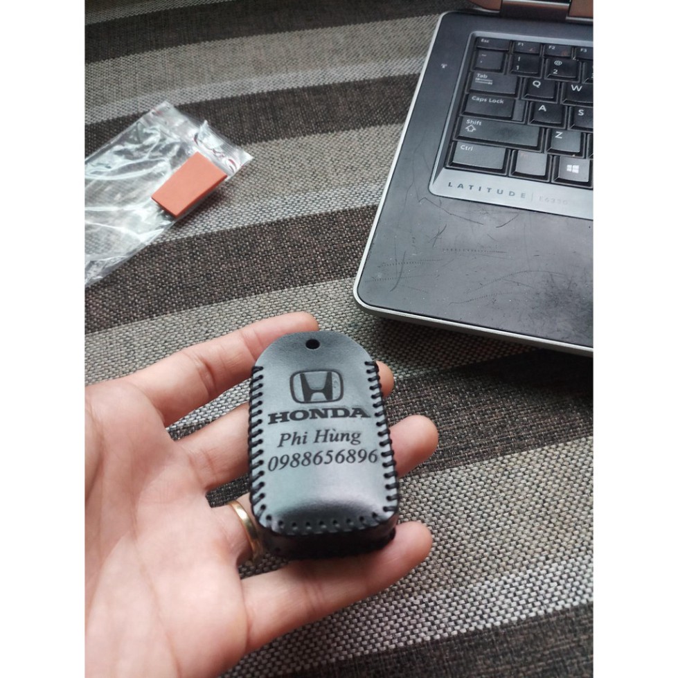 Bao Da Chìa Khóa Ôtô Hyundai  Da Bò Nhập Khẩu Italia, Khắc Tên + Số ĐT Chủ Xe