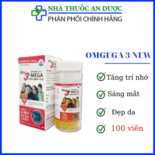 Viên uống sáng mắt Omgega 3 new tăng cường trí nhớ phòng chống đột quỵ sáng mắt đẹp da hộp 100 viên