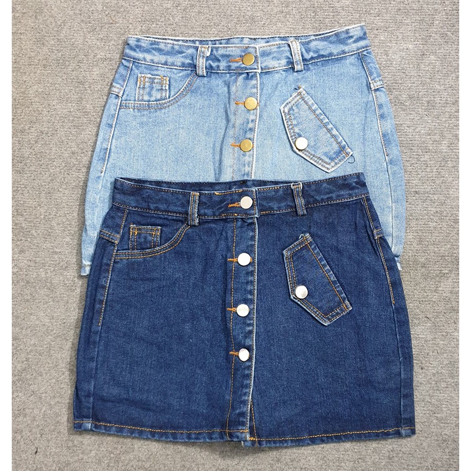 Quần váy sort jean phối nút giữa - sortYBG1000 | BigBuy360 - bigbuy360.vn