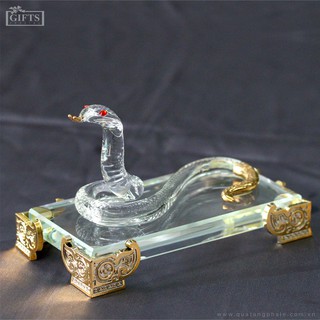 Bộ 12 con giáp thủy tinh mạ vàng - tượng rắn